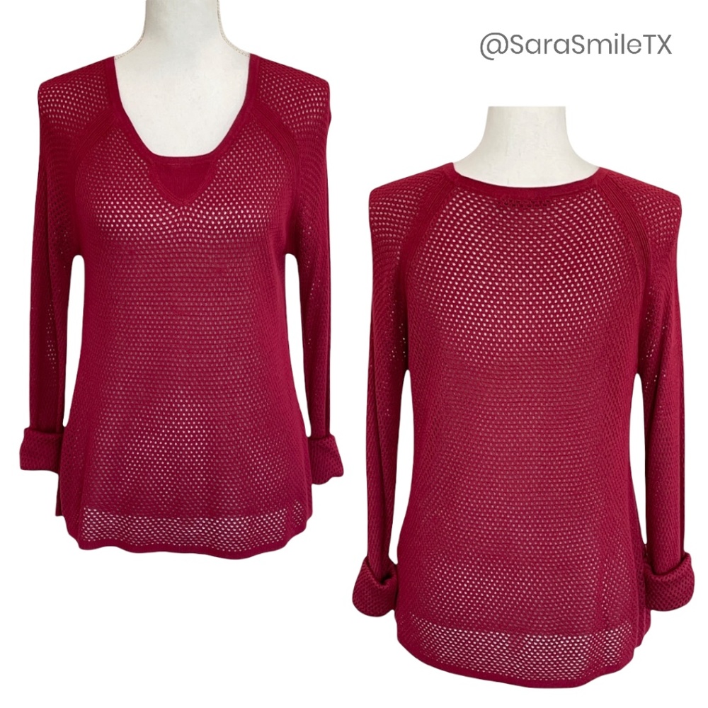 Rag & Bone - Katya - Cranberry Red Red Open Knit … - image 1